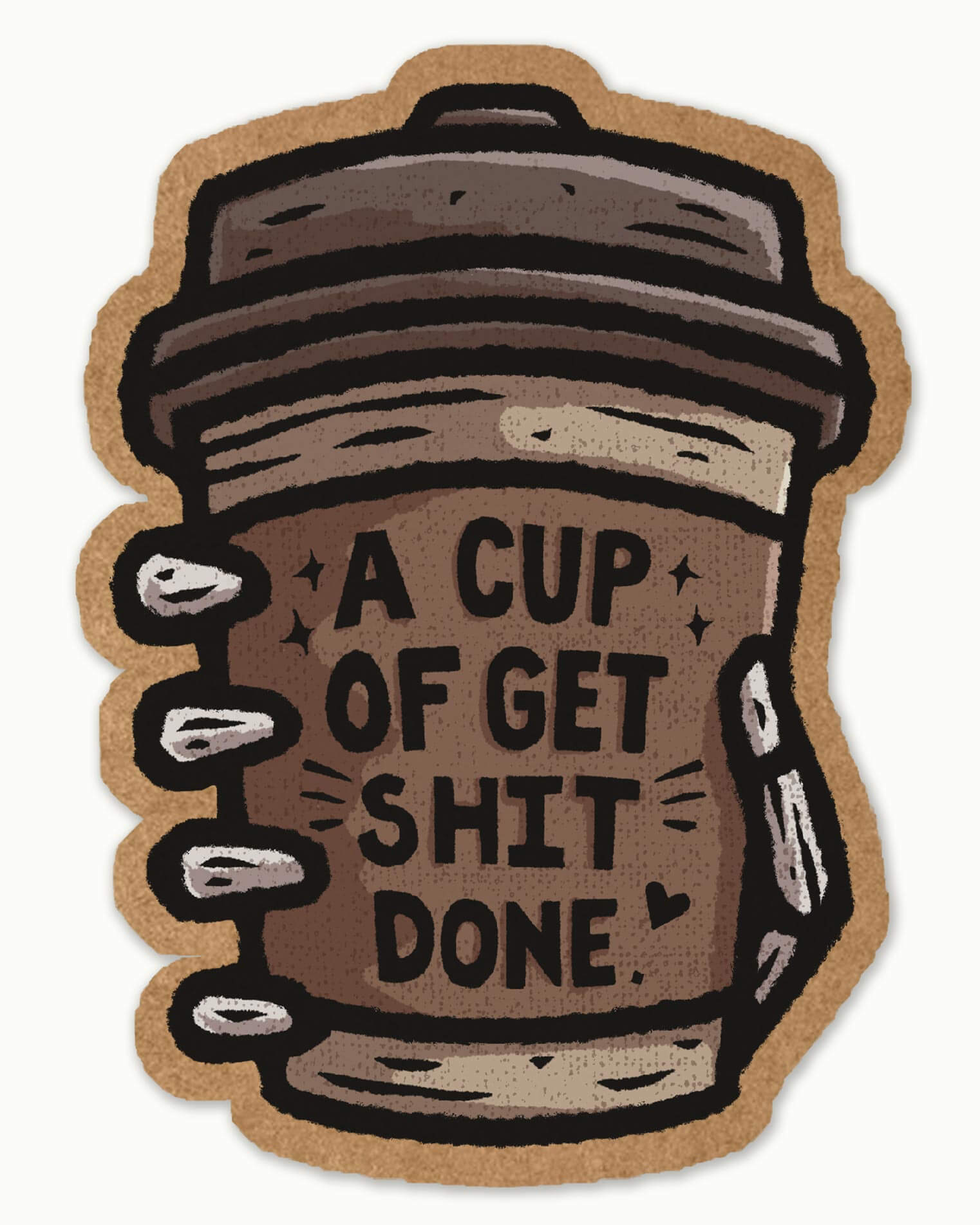 A Cup | Kraft Sticker
