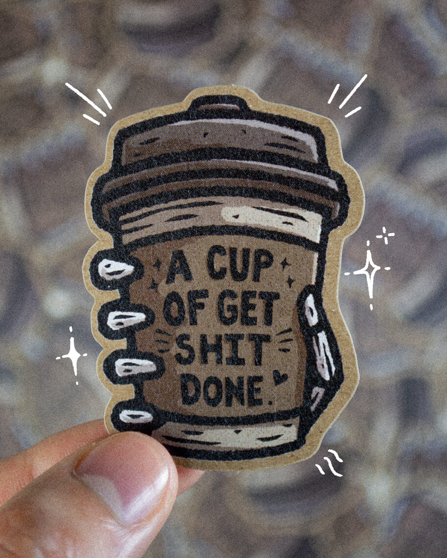 A Cup | Kraft Sticker