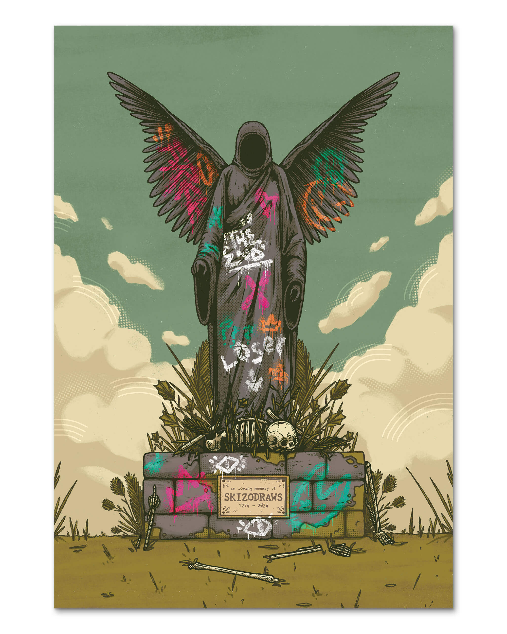 Game Over Graffiti Print